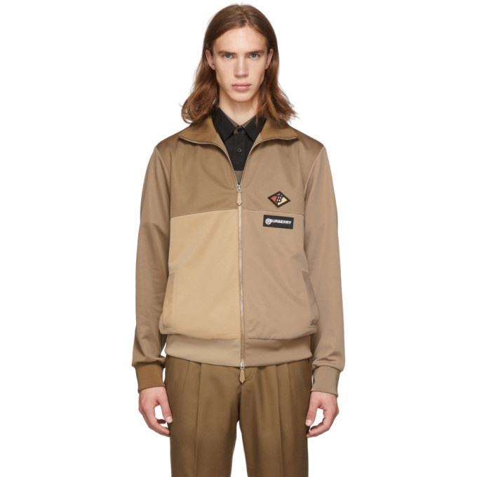 Photo: Burberry Tan and Beige Logo Track Jacket