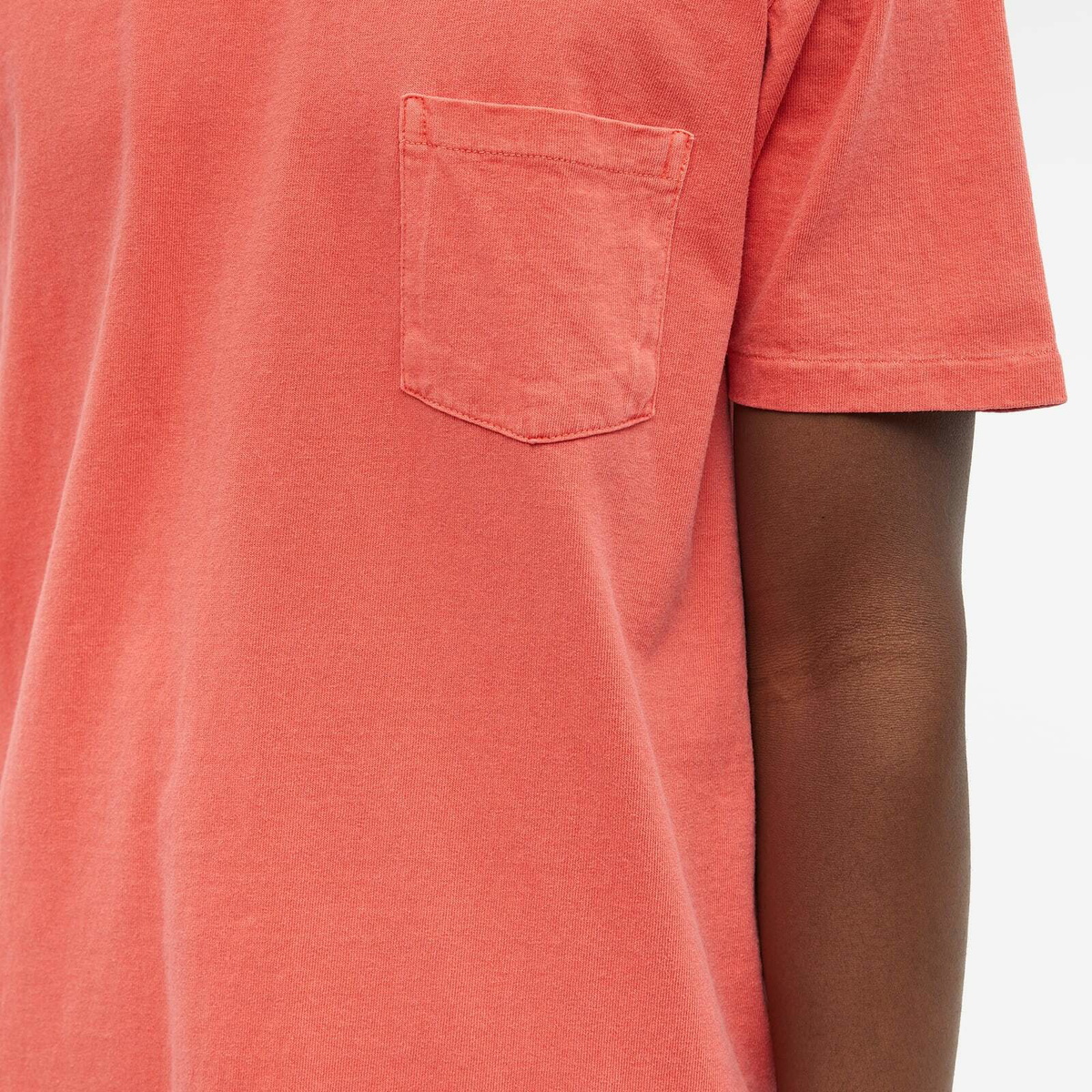 Velva Sheen Men's Pigment Dyed Pocket T-Shirt in Raspberry