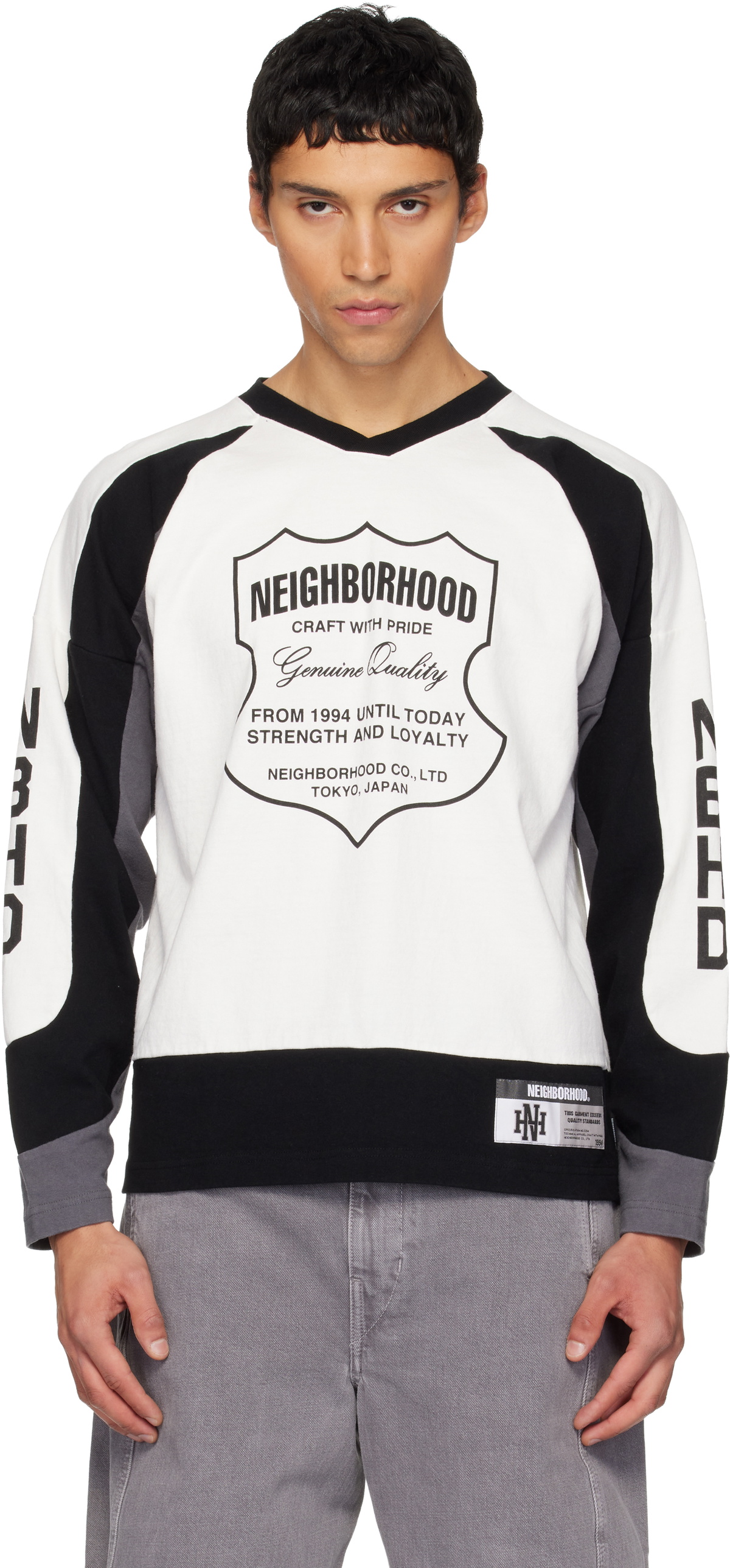 Neighborhood White Hockey LS T-shirt Neighborhood