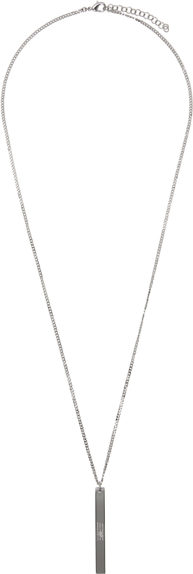 MM6 Maison Margiela Silver Dog Tag Necklace MM6 Maison Margiela