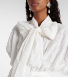 Norma Kamali Bow-detail embroidered cotton minidress