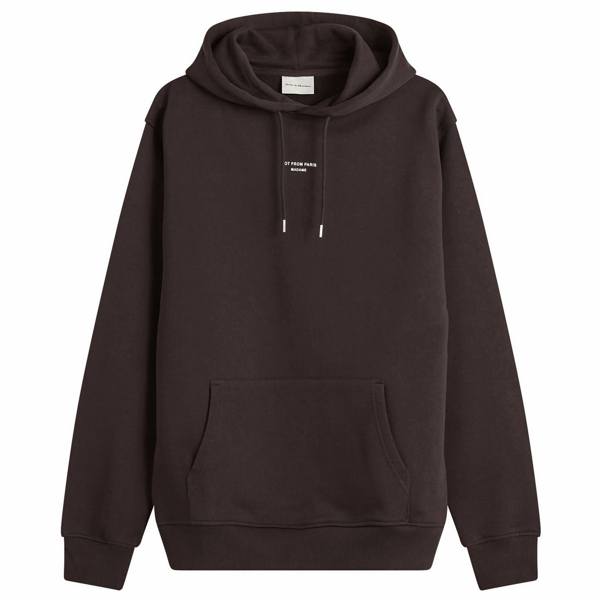 Drôle de Monsieur Men's Drole De Monsieur Classic Slogan Hoodie in Dark Brown