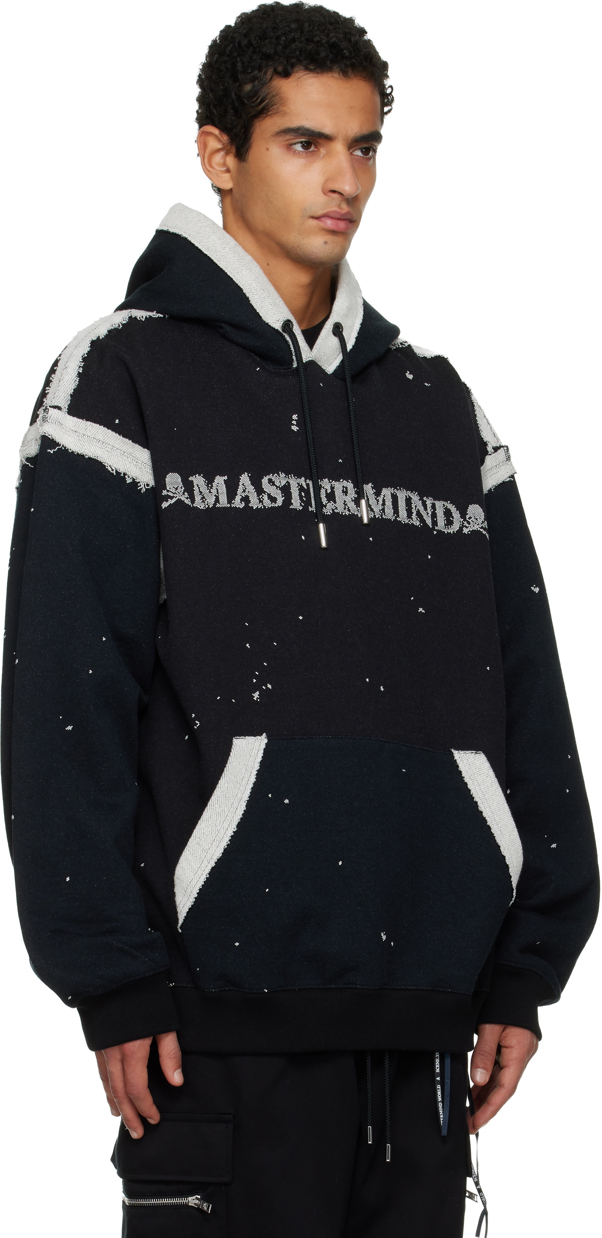 MASTERMIND WORLD Black Cut-Off Hoodie