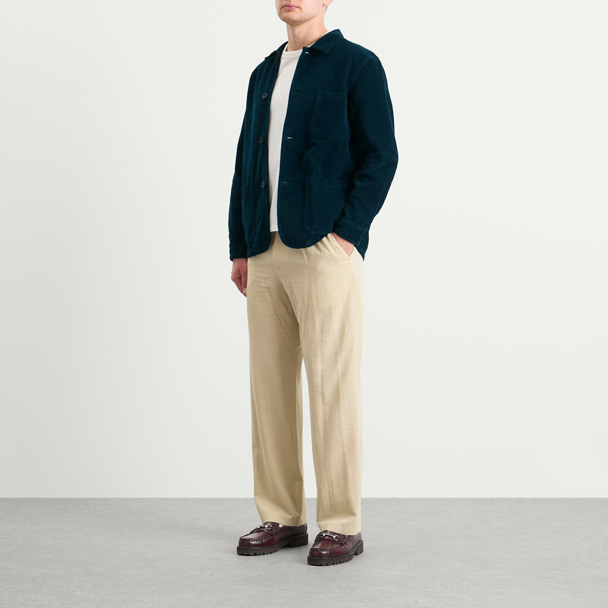 Portuguese Flannel Men's Labura Corduroy Chore Jacket in Navy