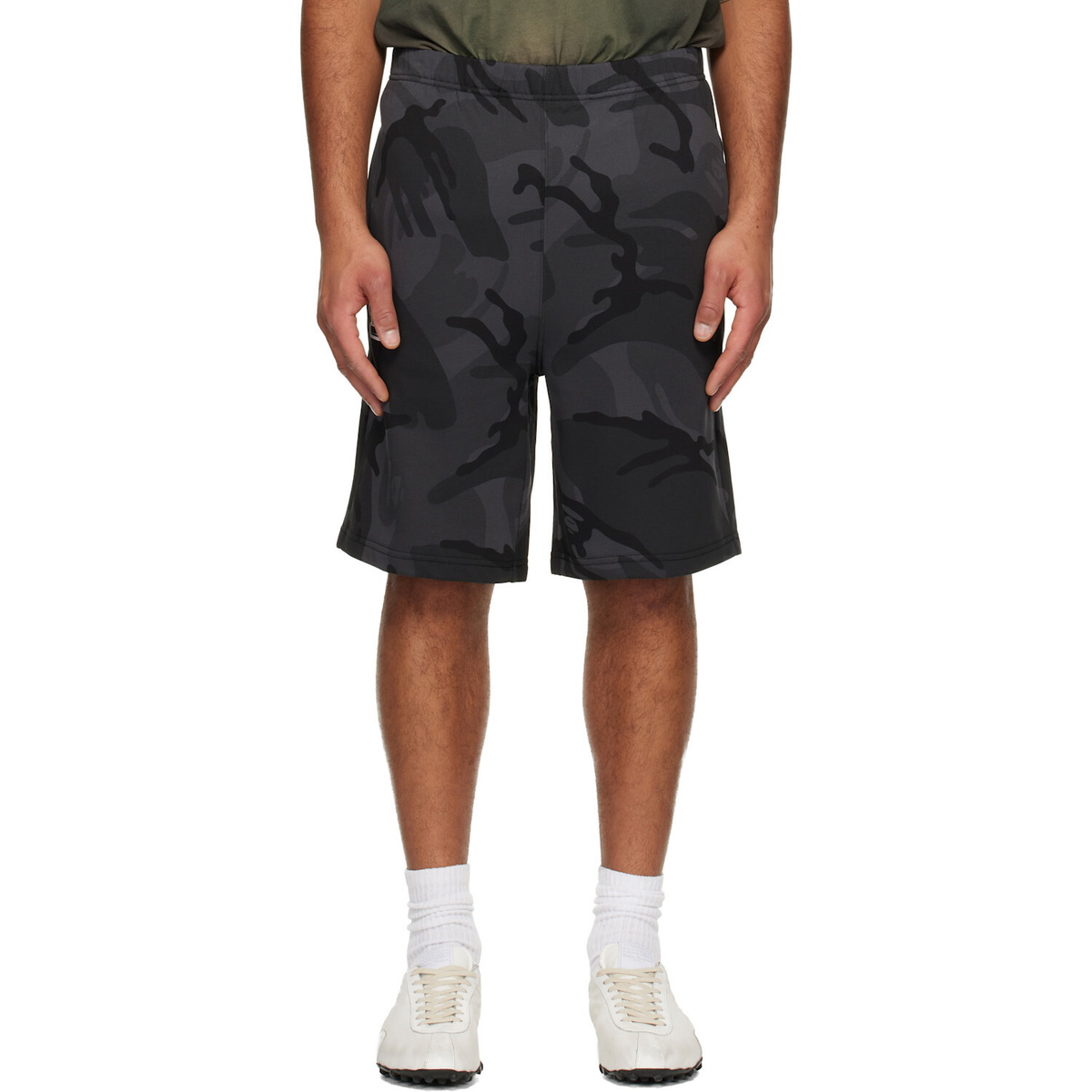 AAPE by A Bathing Ape Gray 'AAPENOW' Moonface Logo Sweat Shorts