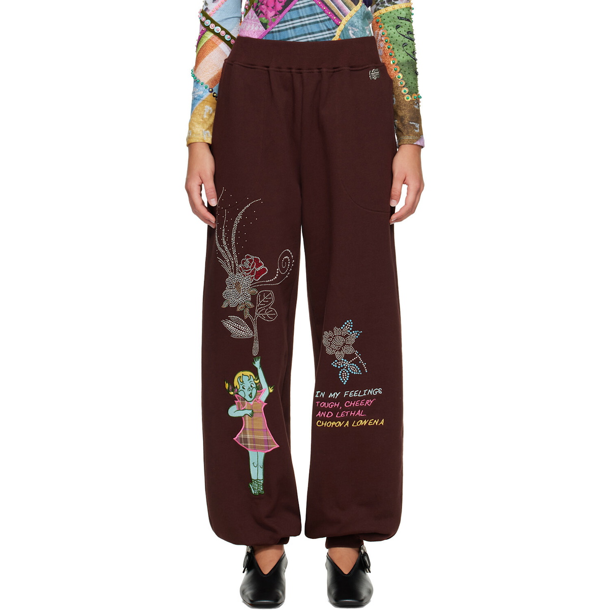 Chopova Lowena Brown Feelings Hope Sweatpants
