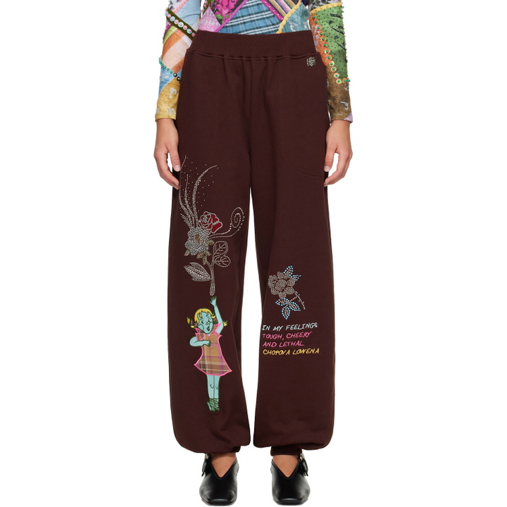 Photo: Chopova Lowena Brown Feelings Hope Sweatpants