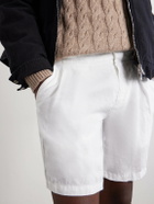 Mr P. - Straight-Leg Pleated Linen Shorts - White