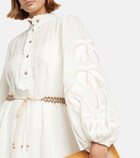 Zimmermann - Lyre embroidered linen midi dress