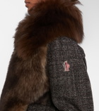 Moncler Grenoble Faite shearling-trimmed virgin wool down ski jacket