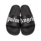 Palm Angels Black Logo Pool Slides