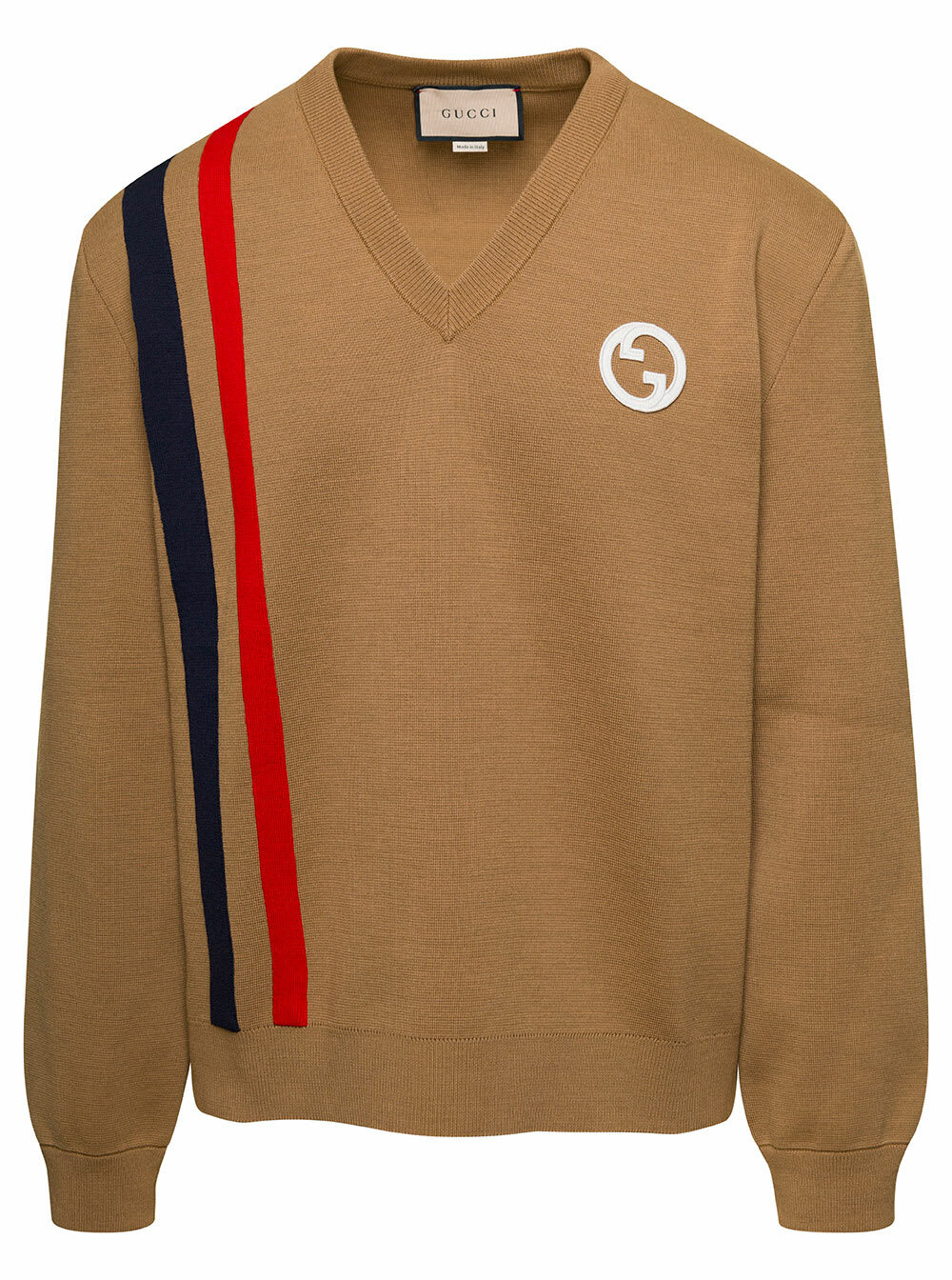 Gucci - Logo-Embroidered Striped Cotton Half-Placket Sweater