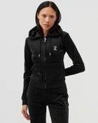 Juicy Couture CLASSIC VELOUR HOODIE WITH DIAMANTE BRANDING Black Womens Hoodies/Zipper
