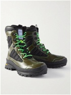 MCQ - In Dust Logo-Appliquéd Leather and Canvas Boots - Green