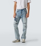 Amiri Logo distressed straight jeans