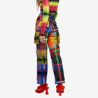 AGR Women's Tartan Denim Cargo Pant in Multi