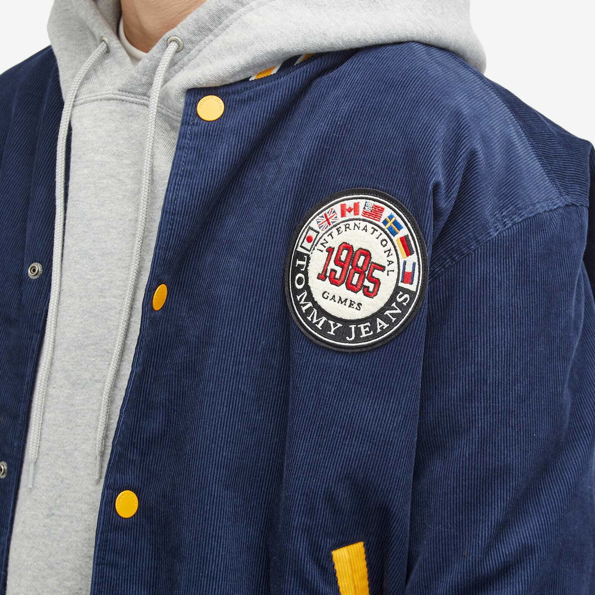 Tommy Jeans Men's Archive Games Cord Varsity Jacket in Twilight Indigo