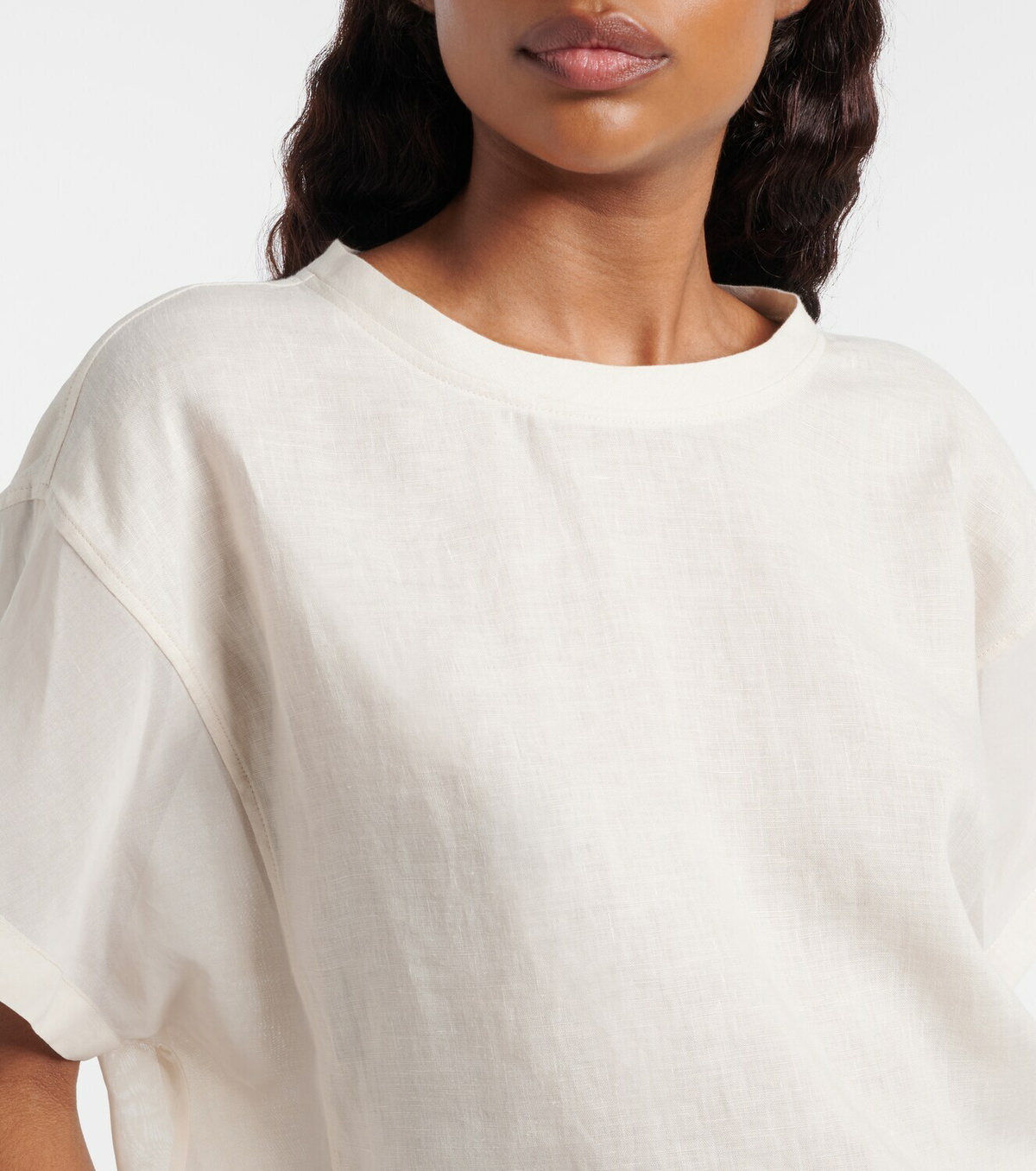 Brunello Cucinelli Oversized linen T-shirt