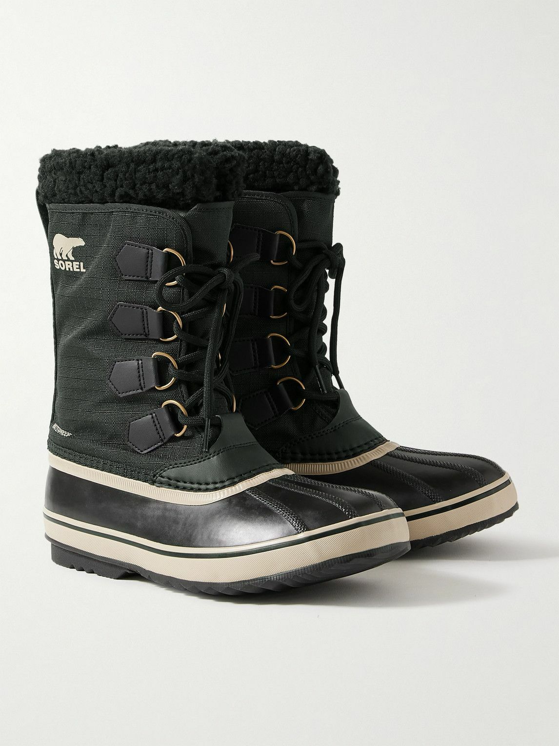 Sorel - 1964 PAC™ Faux Shearling-Trimmed Nylon-Ripstop and Rubber Snow Boots - Black