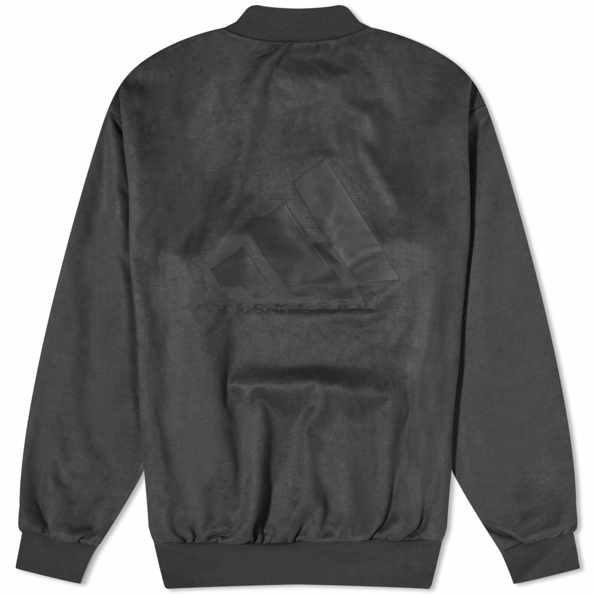 Adidas Basketball Back Logo Crew Sweat in Carbon
