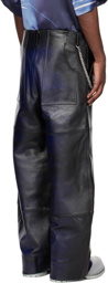 Gerrit Jacob SSENSE Exclusive Black & Blue Leather Pants