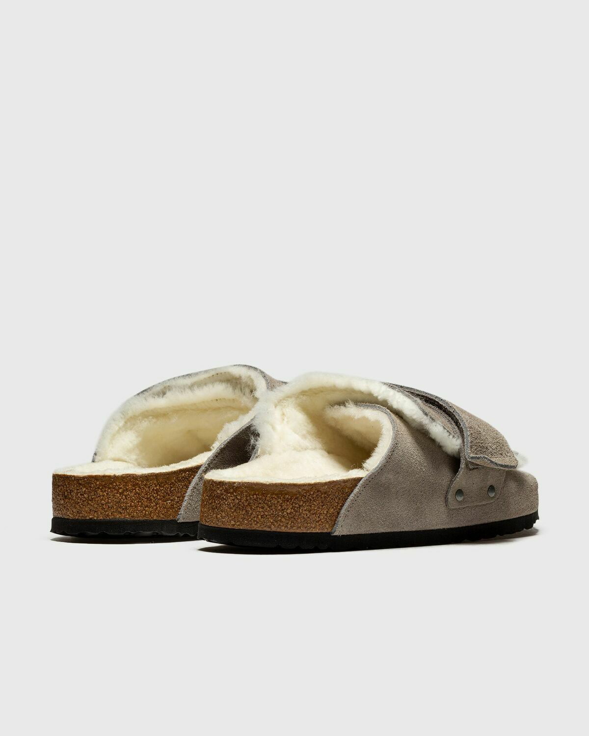 Birkenstock Kyoto Shearling Vl Stone Coin Laf Grey - Mens