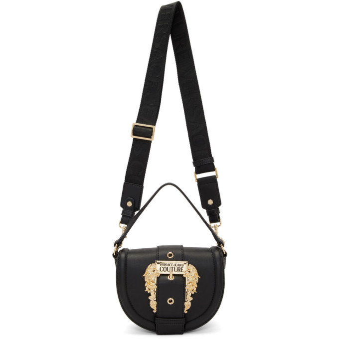 Versace Jeans Couture Black Leather Shoulder Bag