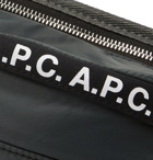 A.P.C. - Lucille Leather-Trimmed Logo-Print Nylon Belt Bag - Gray