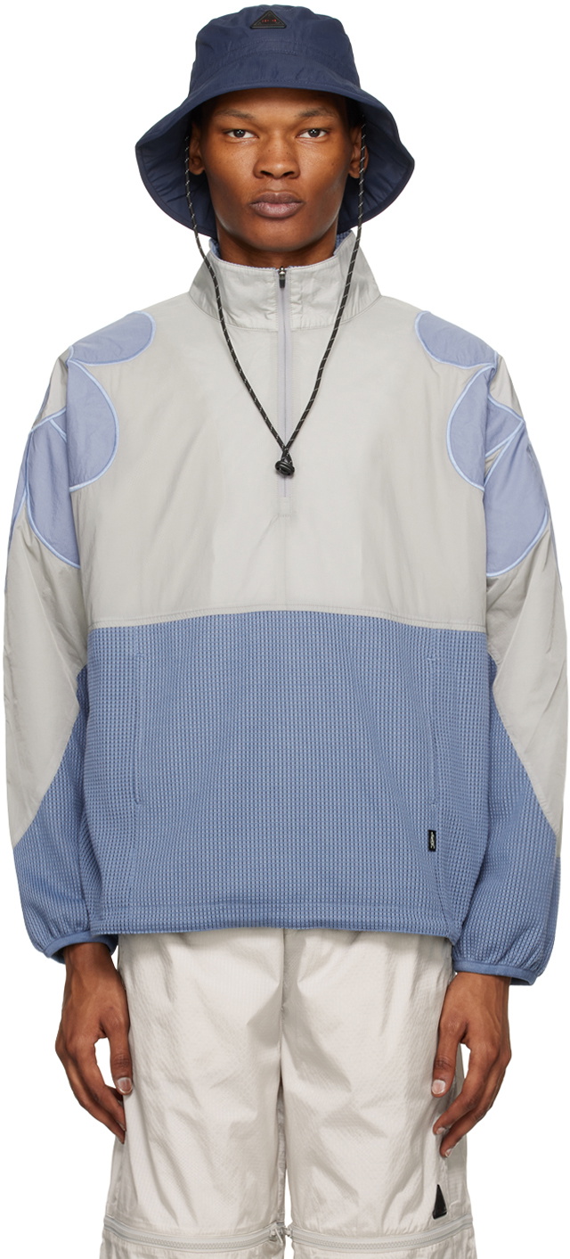 Perks and Mini Blue & Gray Gesture Microgrid Jacket