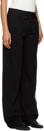 Ann Demeulemeester Black Meya 5-Pockets Asymmetric Waistband Jeans