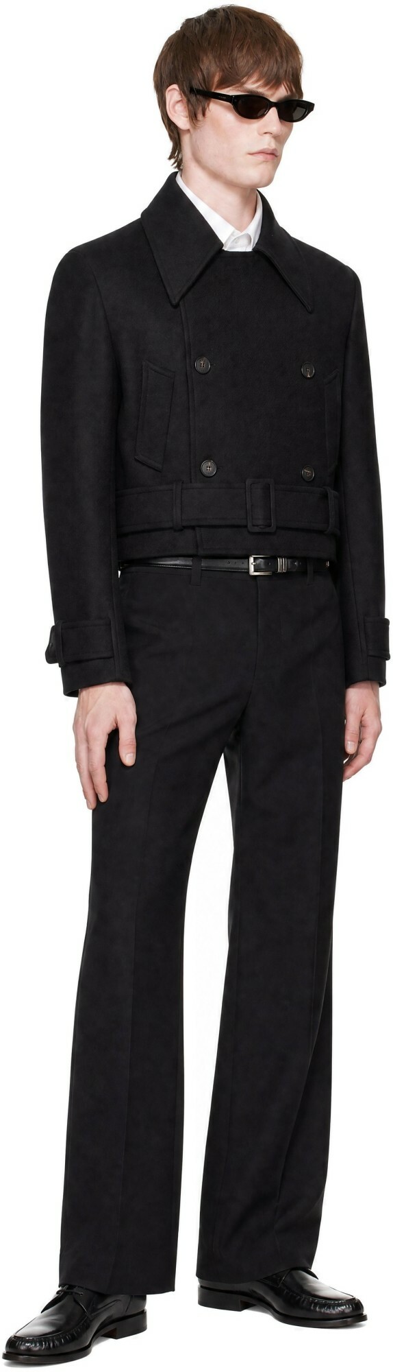 EGONlab Black Tailored Crop Coat