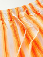 TEKLA - Striped Organic Cotton-Poplin Pyjama Shorts - Orange