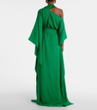 Taller Marmo Taylor belted one-shoulder crêpe cady kaftan