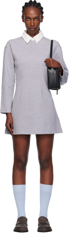 Photo: JW Anderson Gray Long Sleeve Polo Midi Dress