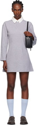 JW Anderson Gray Long Sleeve Polo Midi Dress