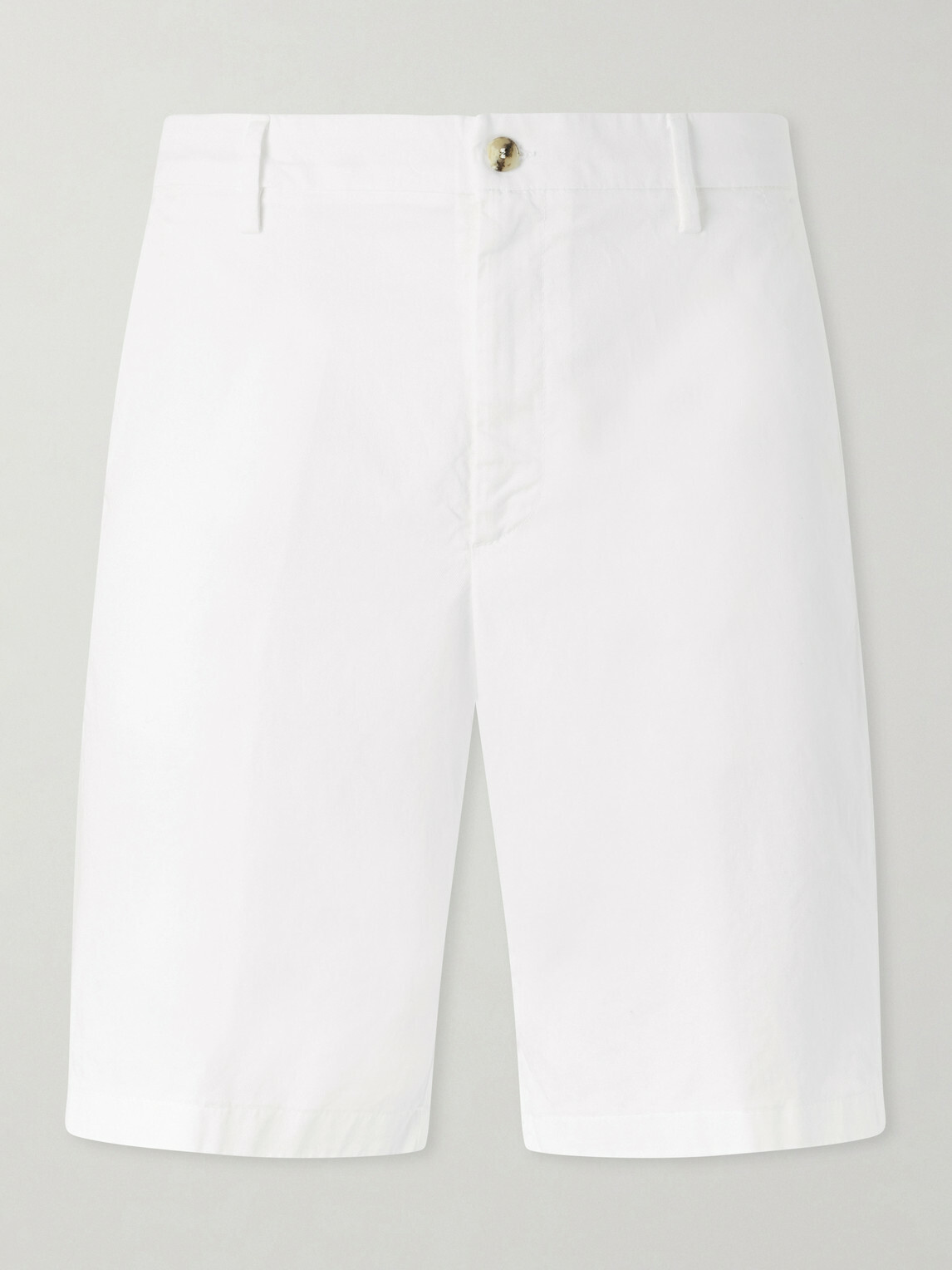 Canali - Straight-Leg Stretch Cotton-Blend Gabardine Shorts - White