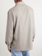 Brunello Cucinelli - Herringbone Cotton and Lyocell-Blend Shirt - Neutrals