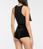 Alex Perry Nixon high-rise velvet shorts