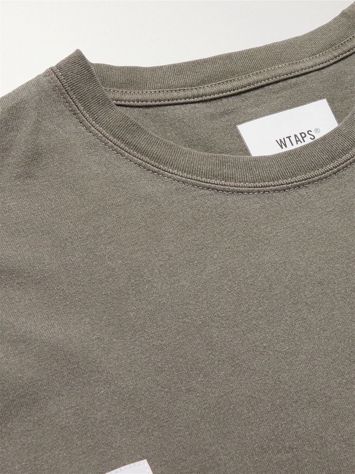 WTAPS - Logo-Appliquéd Cotton-Jersey T-Shirt - Gray WTAPS