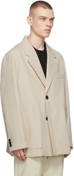 Solid Homme Beige Cotton Blazer