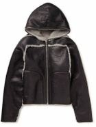 Rick Owens - Shearling-Lined Leather Hooded Jacket - Black