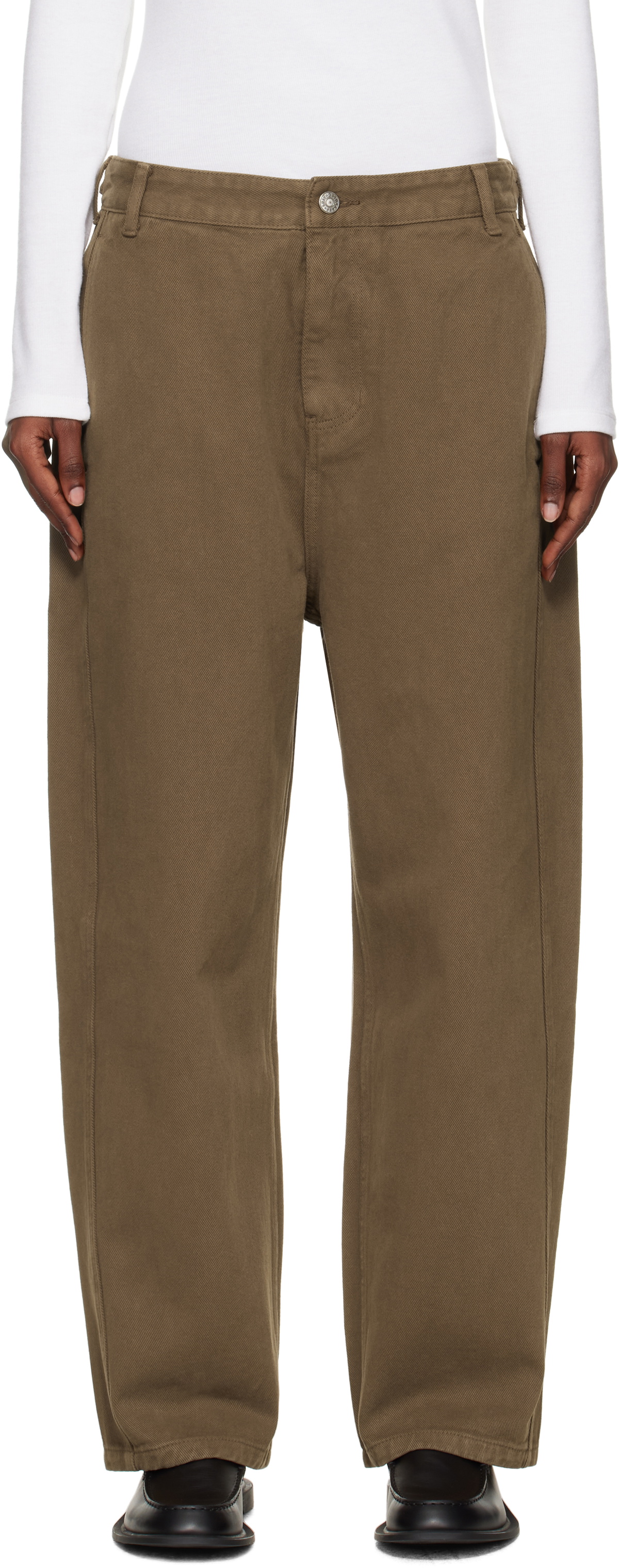 LE17SEPTEMBRE Brown Side Seam Wide Jeans