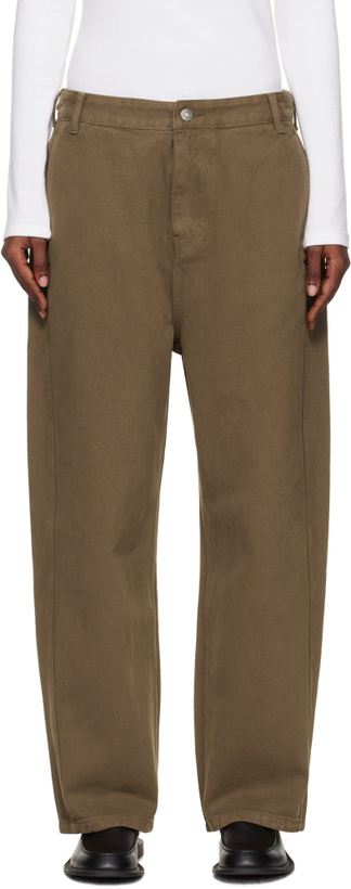 Photo: LE17SEPTEMBRE Brown Side Seam Wide Jeans