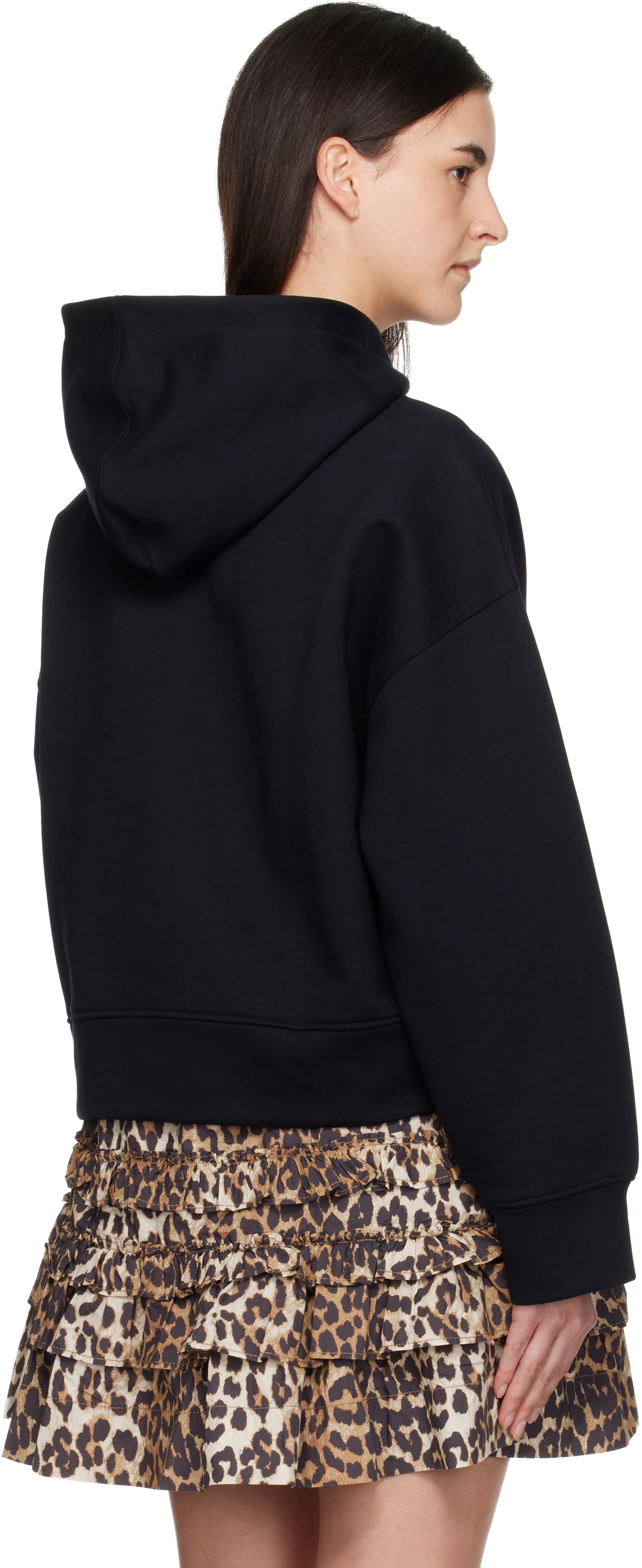 GANNI Black Two-way Zip Hoodie