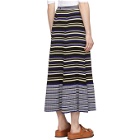 3.1 Phillip Lim Blue Silk Multi Stripe Skirt