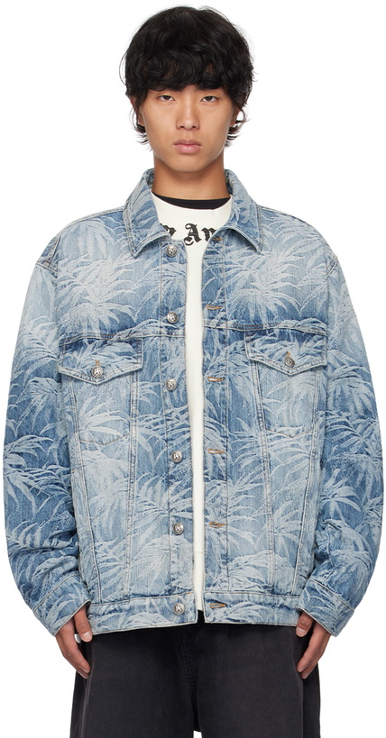 Photo: Palm Angels Blue Palms Wash Denim Jacket