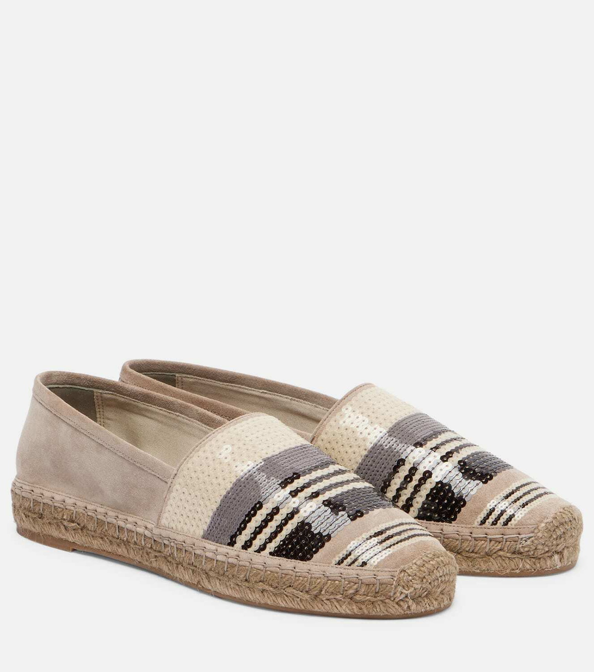 Brunello Cucinelli Sequined suede espadrilles