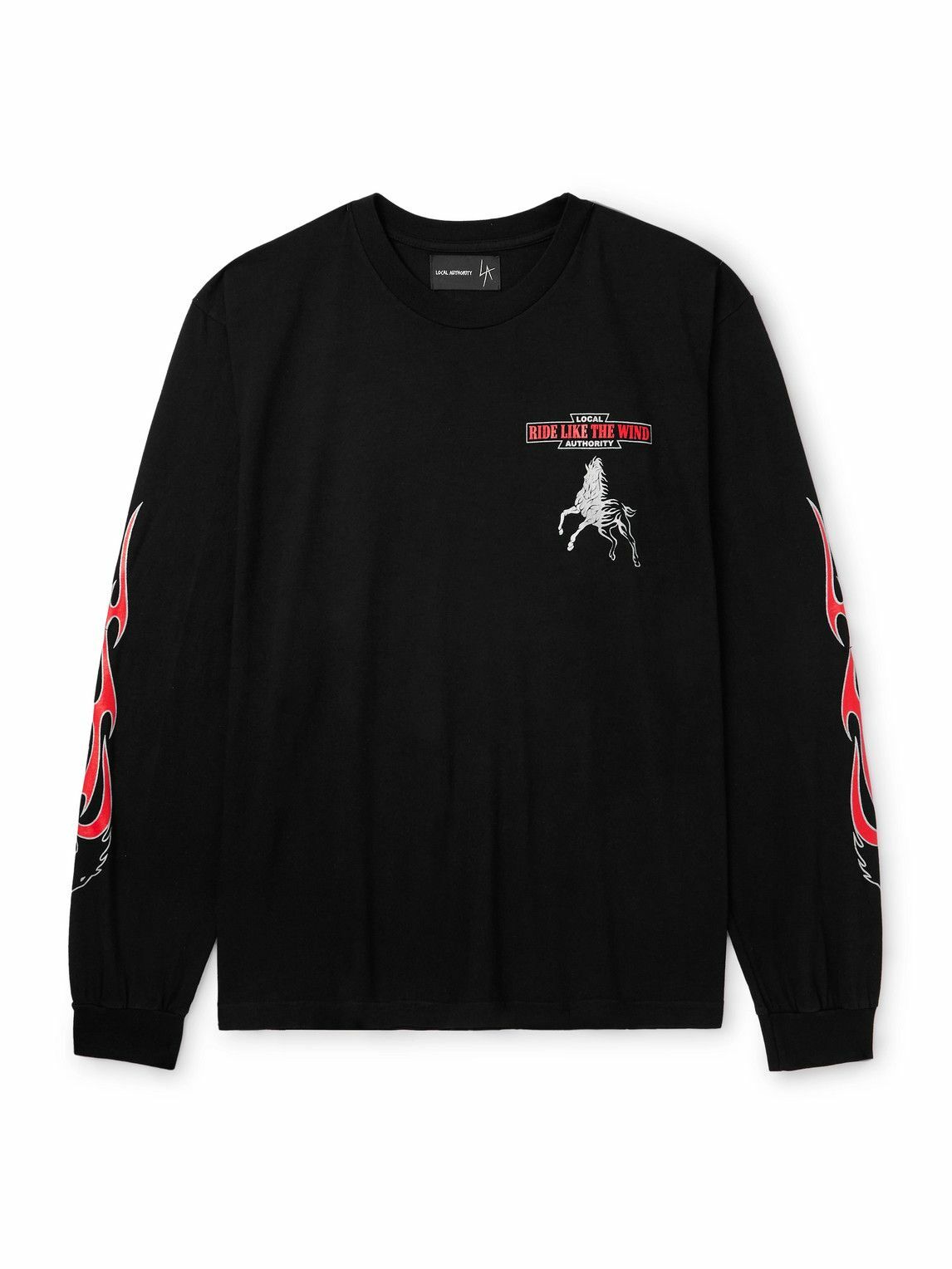 Local Authority LA - Horse Power Logo-Print Cotton-Jersey T-Shirt - Black