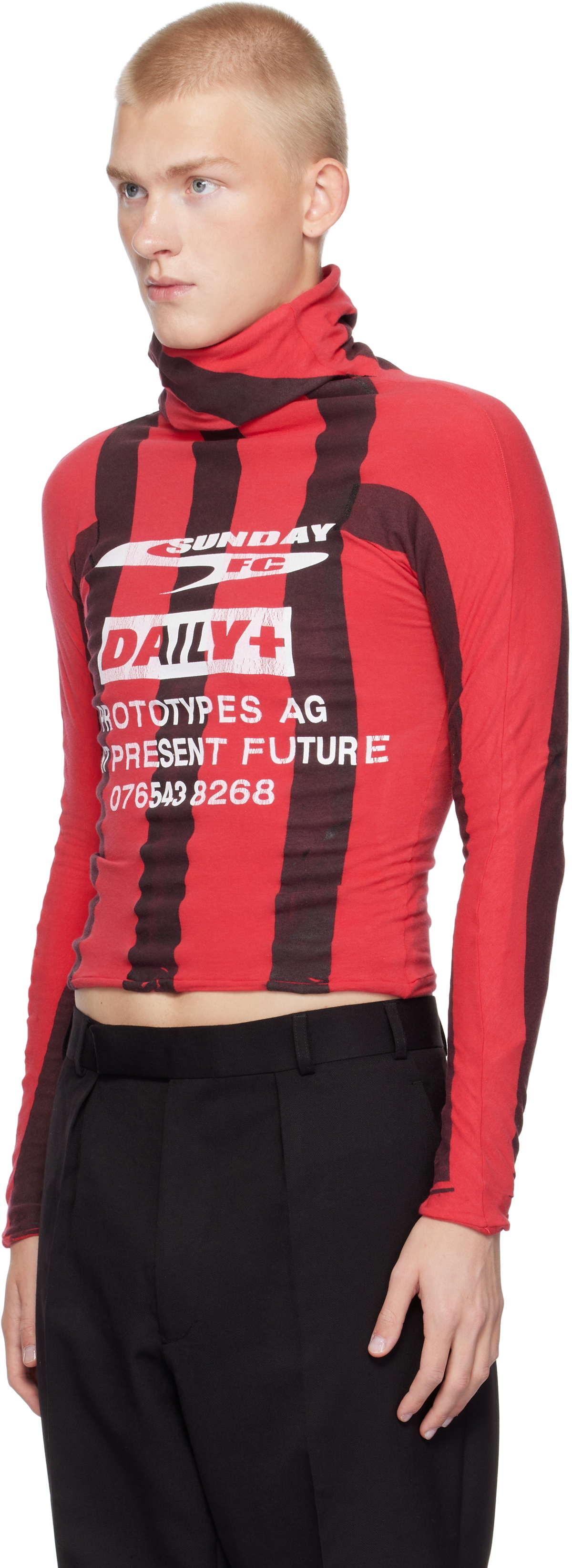 Prototypes Red Twisted Hood Longsleeve Hoodie PROTOTYPES