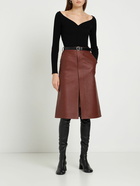 STELLA MCCARTNEY - Faux Leather Slit Midi Skirt